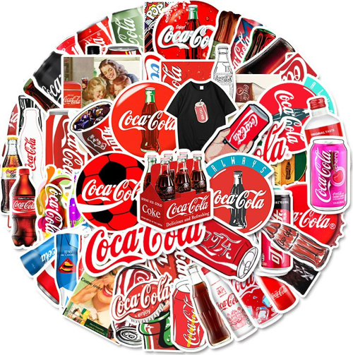 76 Parça Coca Cola Çıkartma PVC Sticker Kola Gazoz Havalı Etiket PC Laptop Tablet CC-01