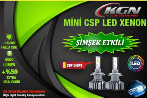 H7 Led Xenon Şimşek Etkili Csp Led 9600 Lümen