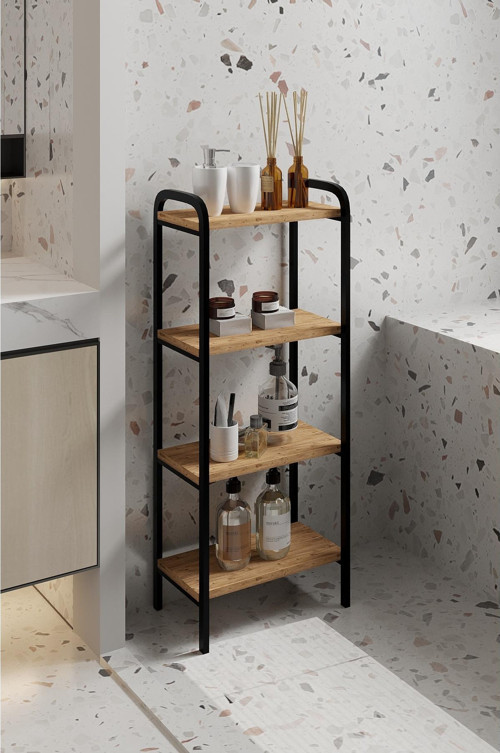 Miyo Banyo Düzenleyici Mutfak Rafı Banyo Dolabı Çok Amaçlı Dolap 4 Katlı Metal Mutfak Düzenleyici