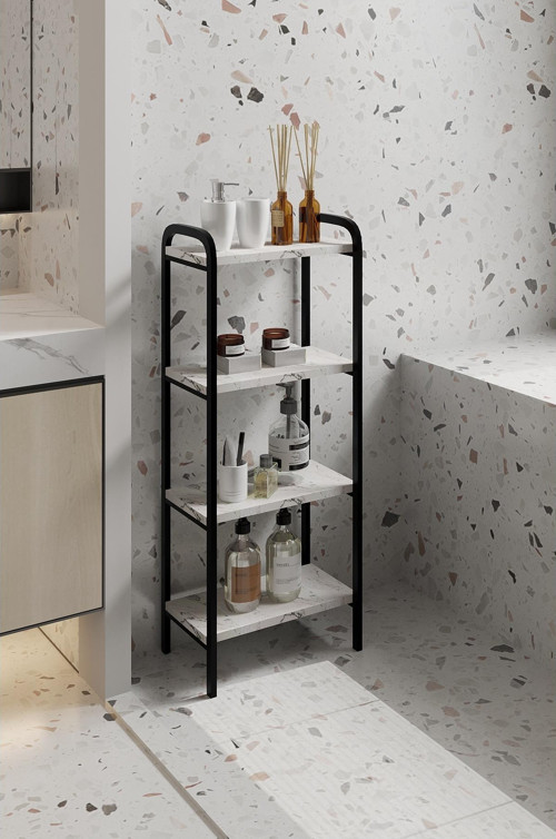 Miyo Banyo Düzenleyici Mutfak Rafı Banyo Dolabı Çok Amaçlı Dolap 4 Katlı Metal Mutfak Düzenleyici