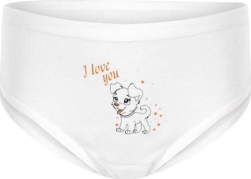 İç Giyim Beyaz Ribana Baskılı Kız Çocuk Külot 4340