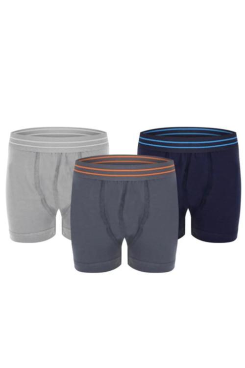 Grimelanj-Siyah-Beyaz 3'Lü Erkek Çocuk Elastan Boxer