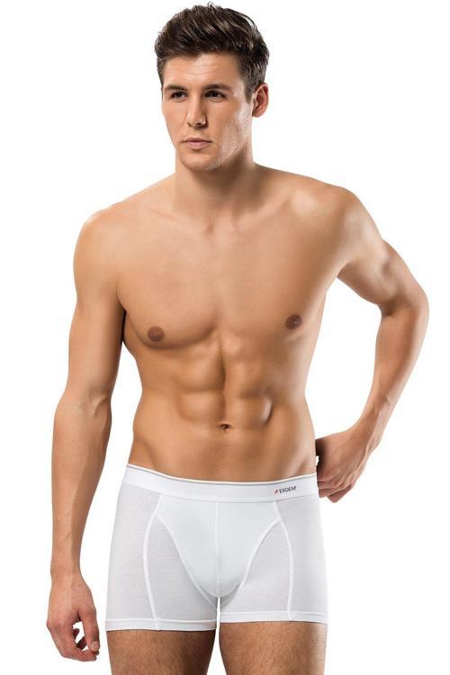 Beyaz Pamuk Elastan Klasik 2 Li Boxer 1445