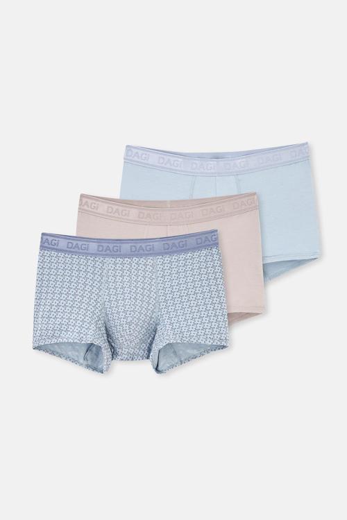 Açık Gri-Gri 4210 3'Lü Desenli Mıcro Modal Boxer