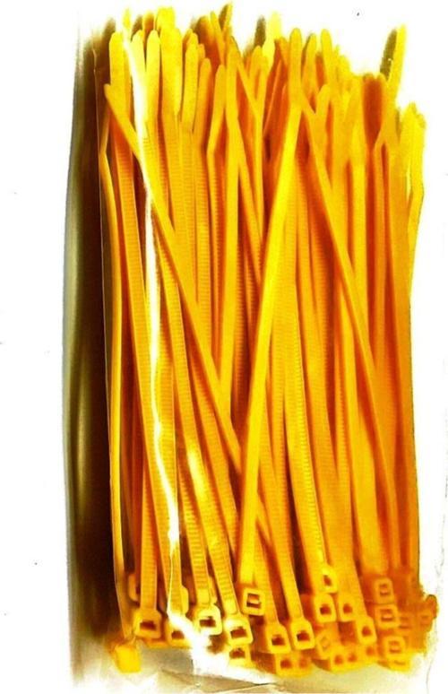 Sarı Renkli Kablo Bağı Cırt Klips Plastik Kelepçe 100X2,5 500 Adet