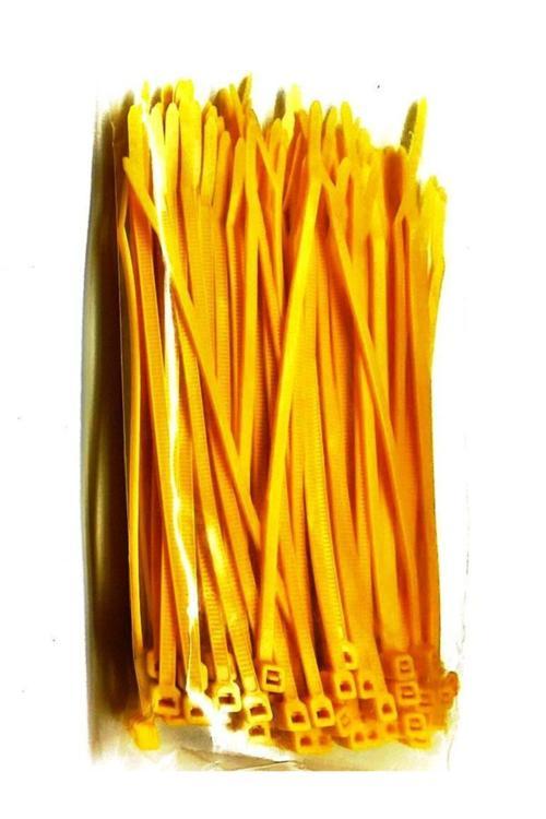 Sarı Renkli Kablo Bağı Cırt Klips Plastik Kelepçe 100X2,5 100 Ad