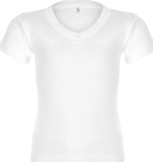 İç Giyim %100 Pamuk Beyaz Ribana Kollu Kız Çocuğu Atlet (3 Adet)