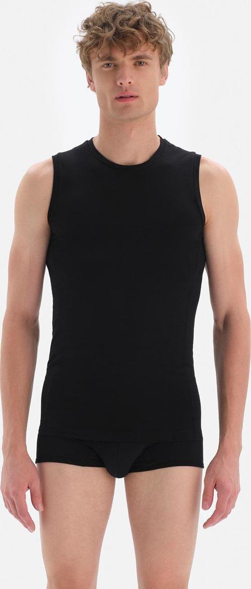 Siyah Sıfır Yaka Penye Kolsuz Erkek Fanila