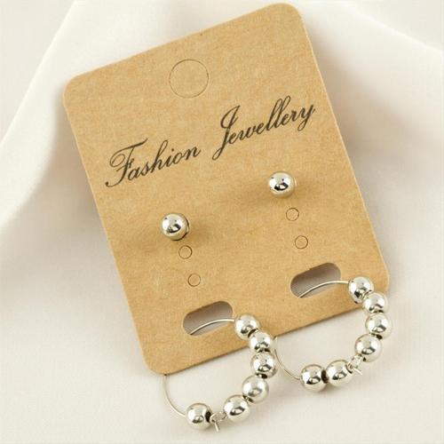 4 Adet Metal Boncuk Halka Küpe 1,5 Cm