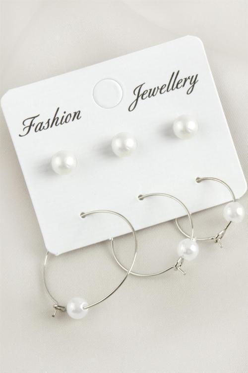 6 Adet İnci Halka Küpe 2,5 Cm