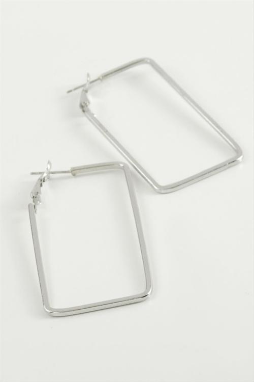 Dikdörtgen Halka Küpe 7 Cm