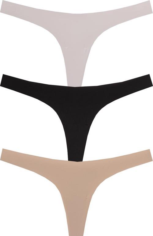 Kadın Lazer Kesim Dikişsiz Tanga Slip 3 Lü Paket Set