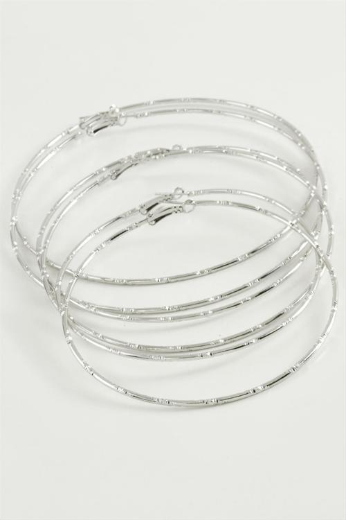 Noktalı Metal Halka Küpe 6 Adet