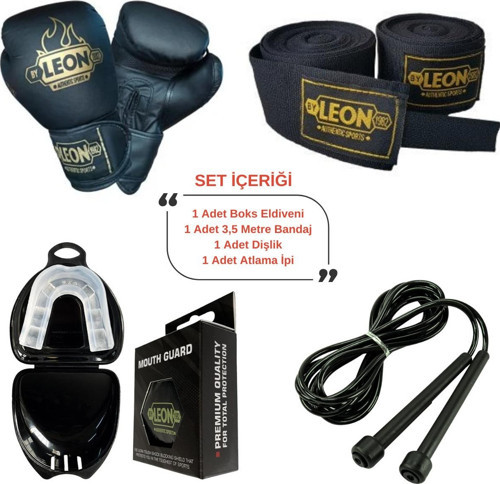 Leon Training Set Blade Boks Eldiveni, Bandaj, Dişlik Ve Anahtarlık Seti