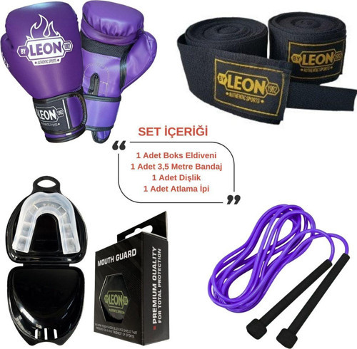 Leon Blade Training Boks, Kick Boks Ve Muay Thai Eldiveni Atlama İpi Dişlik Ve Bandaj Seti 3,5 Metre