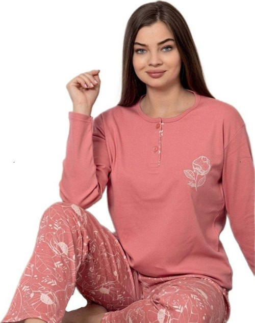 Isabella Line Penye İnterlok Kadın Pijama Takımı Rahat Ev Giyim M/2XL