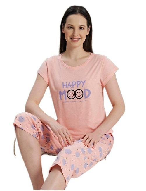  Mare Blu Tasarım Kadın Pijama Takımı Kısa Kollu Kapri S/XL