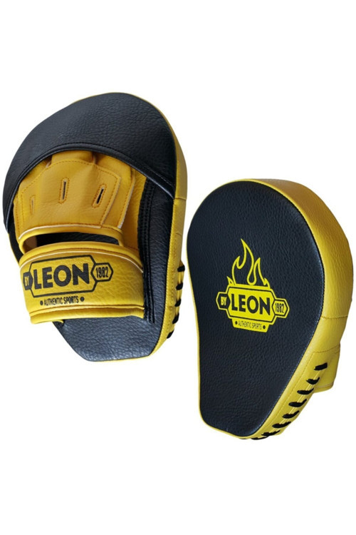 Unisex Sarı Leon Captain Profesyonel Boks, Kick-Boks Lapası Çukur Lapa