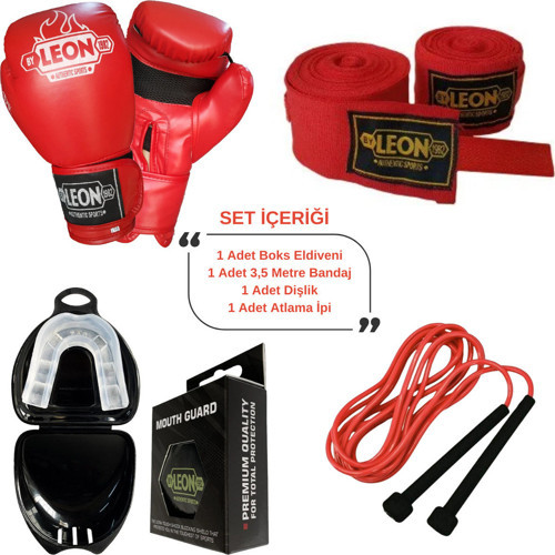 Leon Training Set Blade Boks Eldiveni, Bandaj, Dişlik Ve Anahtarlık Seti