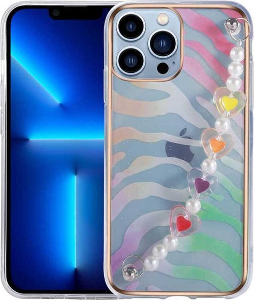 İphone 13 Pro Max Uyumlu Zore Pilla Kılıf-Pembe-Yeşil