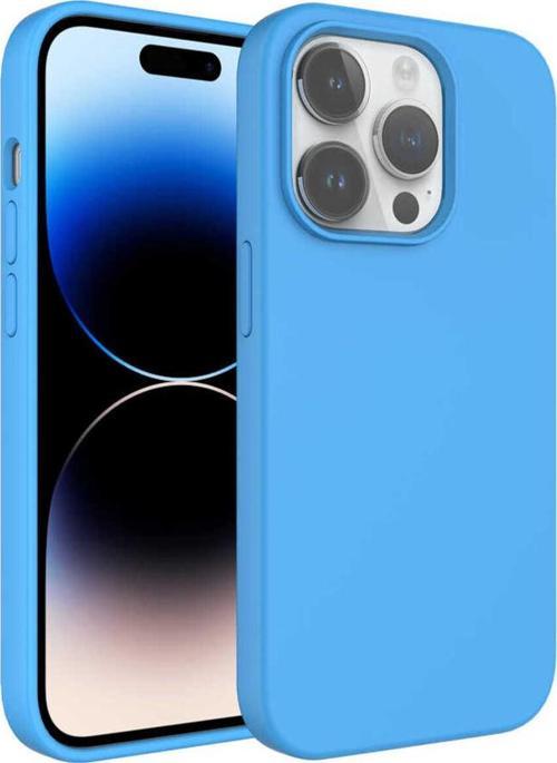 İphone 14 Pro Uyumlu Sıvı Teknolojili Silinebilir Sert Kivi Kılıf-Mavi
