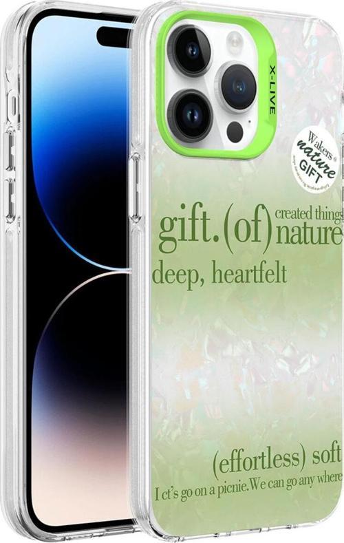 İphone 14 Pro Uyumlu Mermer Desenli Csk Zore Marbello Kılıf-Yeşil