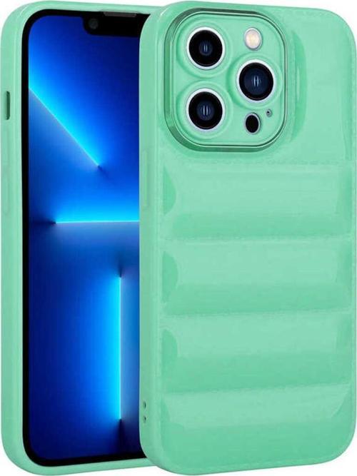 İphone 12 Pro Uyumlu Kamera Korumalı Parlak Aihttg'Li Zore Galya Kılıf-Su Yeşil