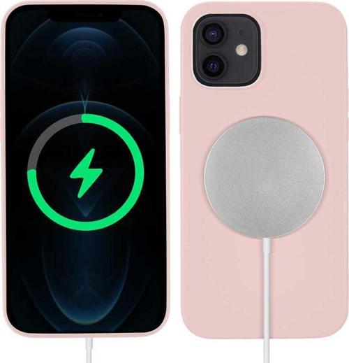 İphone 12 Mini Uyumlu Zore Silksafe Wireless Kılıf-Pembe Açık