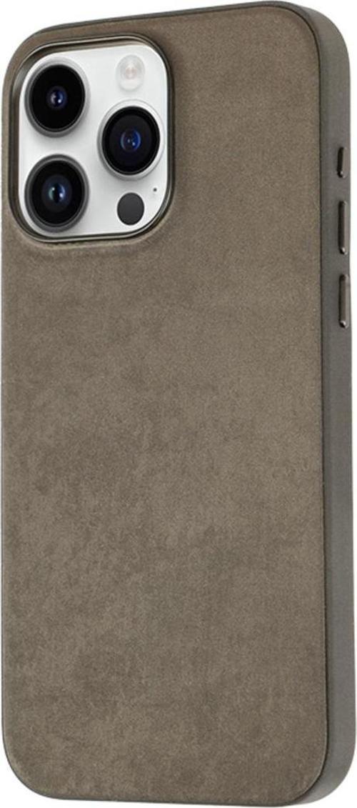 İphone 15 Pro Max Uyumlu Tuva Mikro Fiber Mimoza Kılıf-Kahverengi