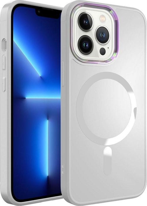 İphone 13 Pro Max Uyumlu Magsafe Wireless Şarj Özellikli Zore Stil Kılıf-Beyaz