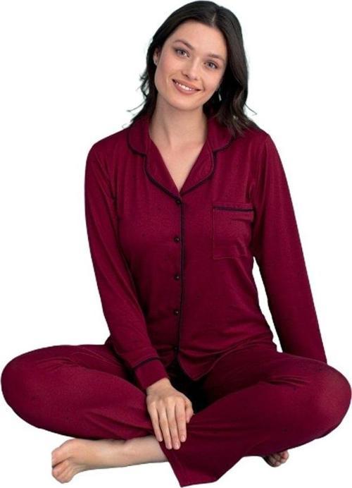 Kadın Uzun Kol Düğmeli Pijama Takımı S/2XL Lorenza Notte Ev Giyim Hediyelik