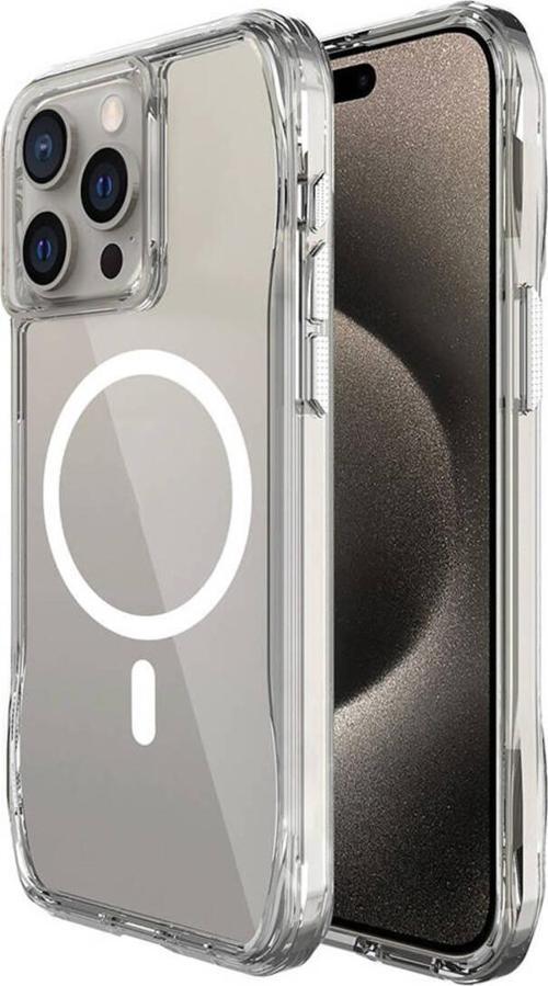 İphone 15 Pro Max Uyumlu Kapak Magsafe Şarj Özellikli Aihttgli Şeffaf Rntc İncek Kapak-Şeffaf