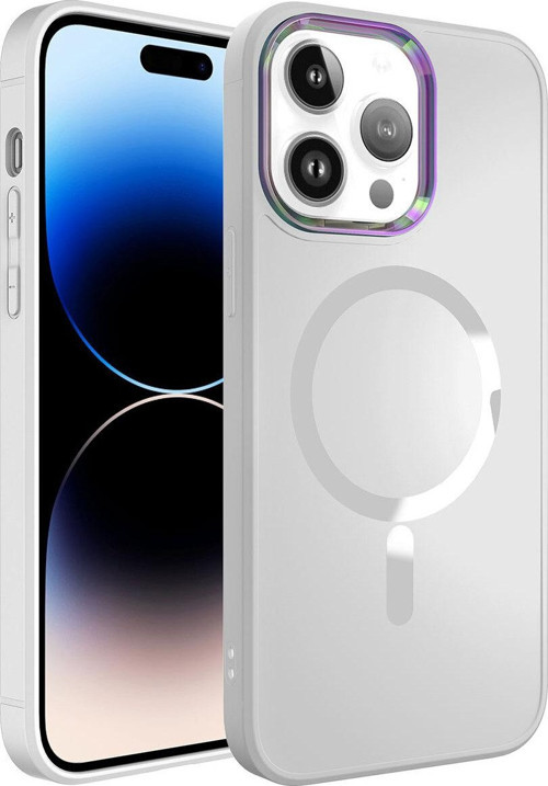 İphone 14 Pro Uyumlu Magsafe Wireless Şarj Özellikli Zore Stil Kılıf-Beyaz