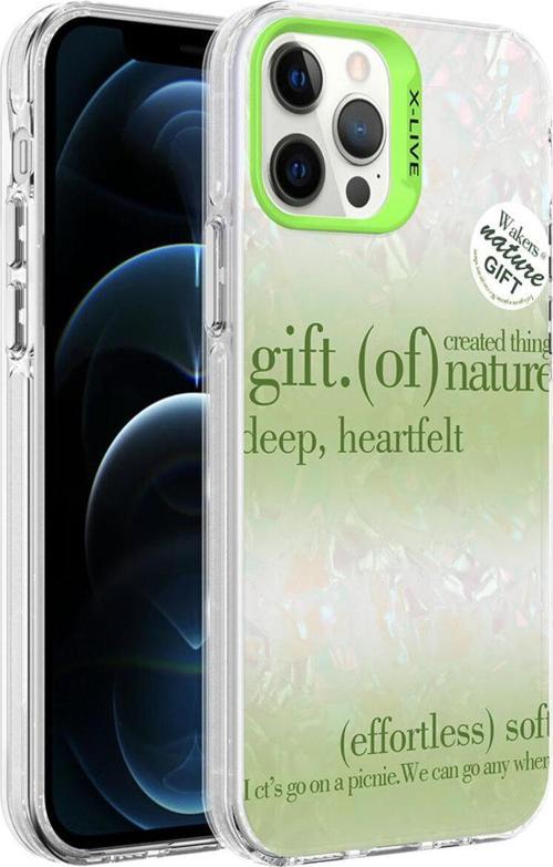 İphone 12 Pro Uyumlu Mermer Desenli Zore Marbello Kılıf-Yeşil