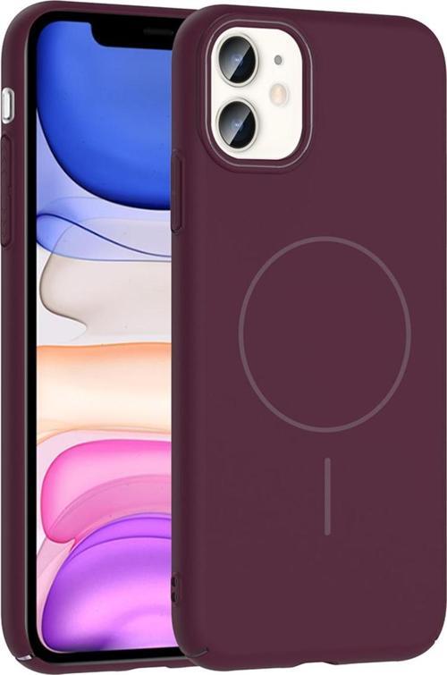 İphone 11 Kılıf Magsafe Şarj Özellikli Zore Ruby Silikon Kapak - Mürdüm