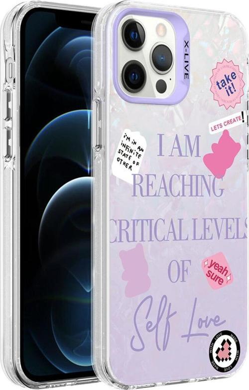 İphone 12 Pro Uyumlu Mermer Desenli Zore Marbello Kılıf-Mor