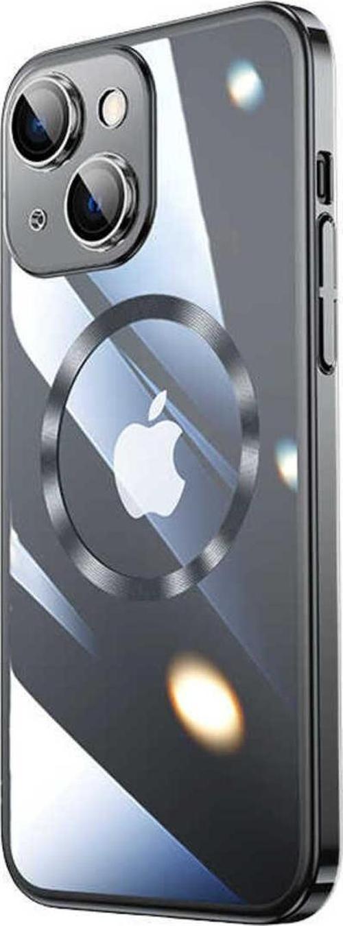 İphone 14 Plus Uyumlu Wireless Şarj Özellikli Sert Pc Zore Riksos Magsafe Kılıf-Siyah
