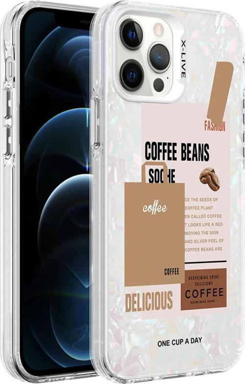 İphone 12 Pro Max Uyumlu Mermer Desenli Zore Marbello Kılıf-Kahverengi
