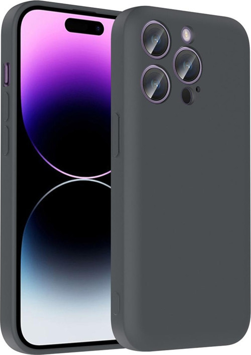 İphone 14 Pro Max Kılıf Kamera Korumalı Kartlık Hazneli Kth Vitra Kapak - Gri