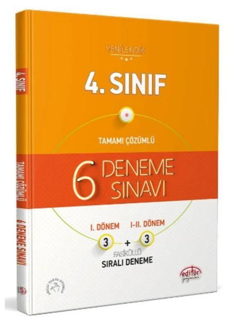 Editör Yayınevi 4. Sınıf 6 Deneme Sınavı