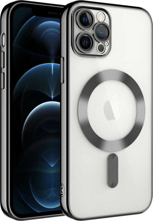 İphone 11 Pro Max Uyumlu Kamera Korumalı Magsafe Wireless Şarj Özellikli Zore Demre Kılıf-Siya
