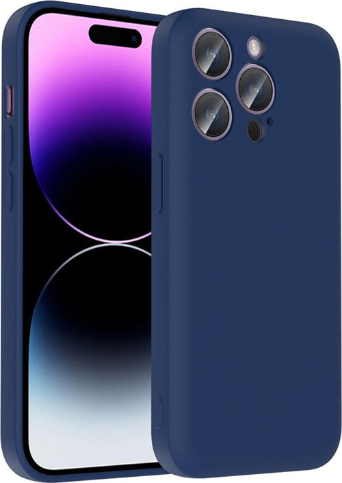 İphone 14 Pro Max Kılıf Kamera Korumalı Kartlık Hazneli Kth Vitra Kapak - Lacivert
