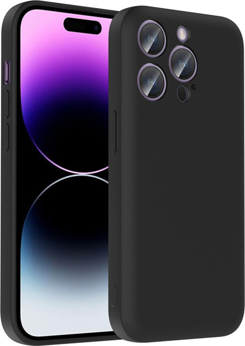 İphone 14 Pro Max Kılıf Kamera Korumalı Kartlık Hazneli Kth Vitra Kapak - Siyah