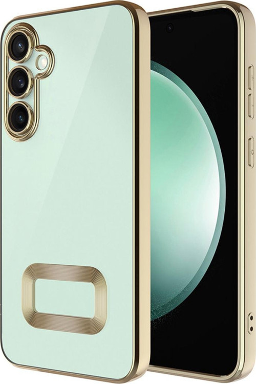 Galaxy A16 Uyumlu Kılıf Kamera Korumalı Logo Gösteren Omega Kapak-Gold