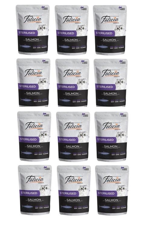 Tahılısız Sterilized Kısır Somonlu Yaş Mama 85 Gr. X 12 Adet
