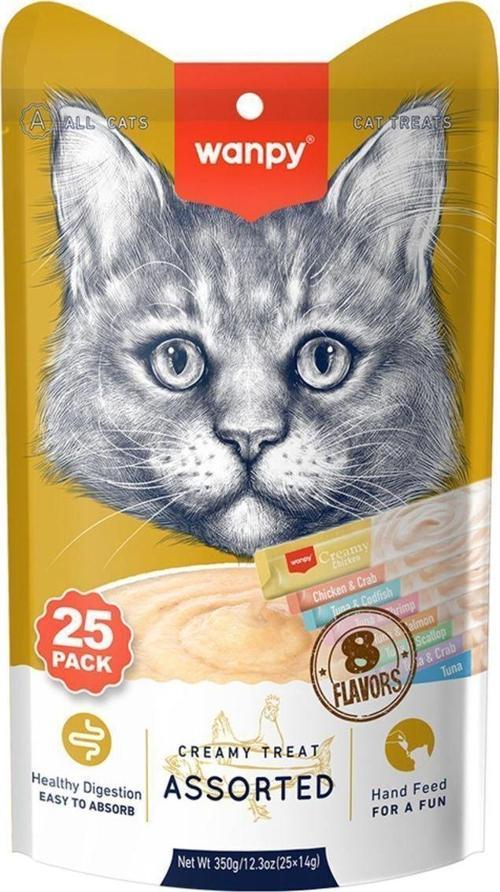Karışık 8 Lezzetli Krema Kedi Ödülü 25*14 Gr