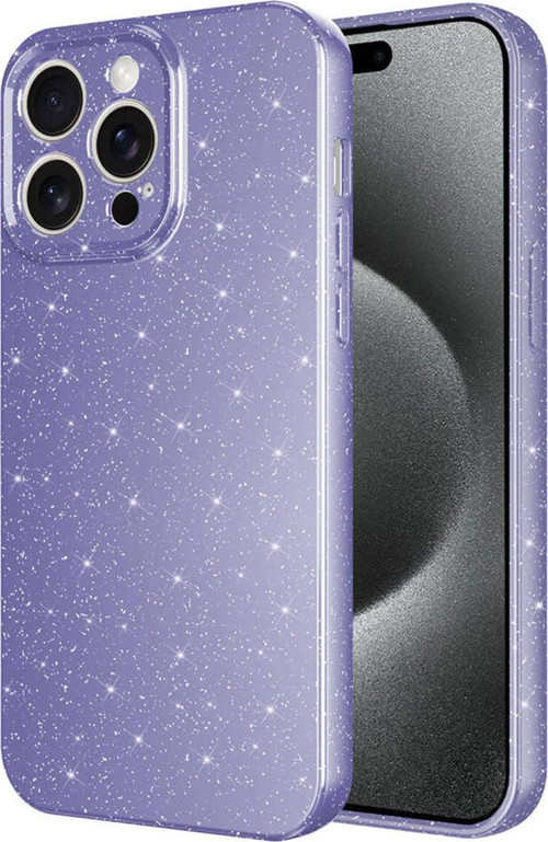İphone 15 Pro Max Uyumlu Kamera Korumalı Simli Lüks Zore Koton Kılıf-Mor