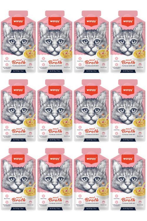 Ton Balıklı Ve Karidesli Tahılsız Kedi Çorbası 50Gr - 12 Adet