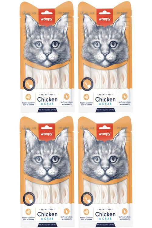 Tavuk & Yengeç Sıvı Kedi Ödül Maması 5X14 Gr. (4 Adet)