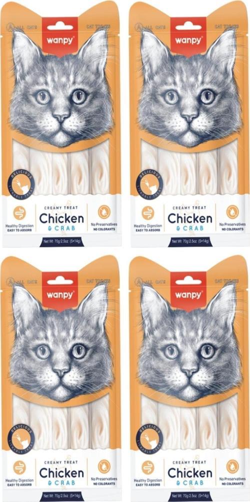 Tavuk & Yengeç Sıvı Kedi Ödül Maması 5X14 Gr. (4 Adet)